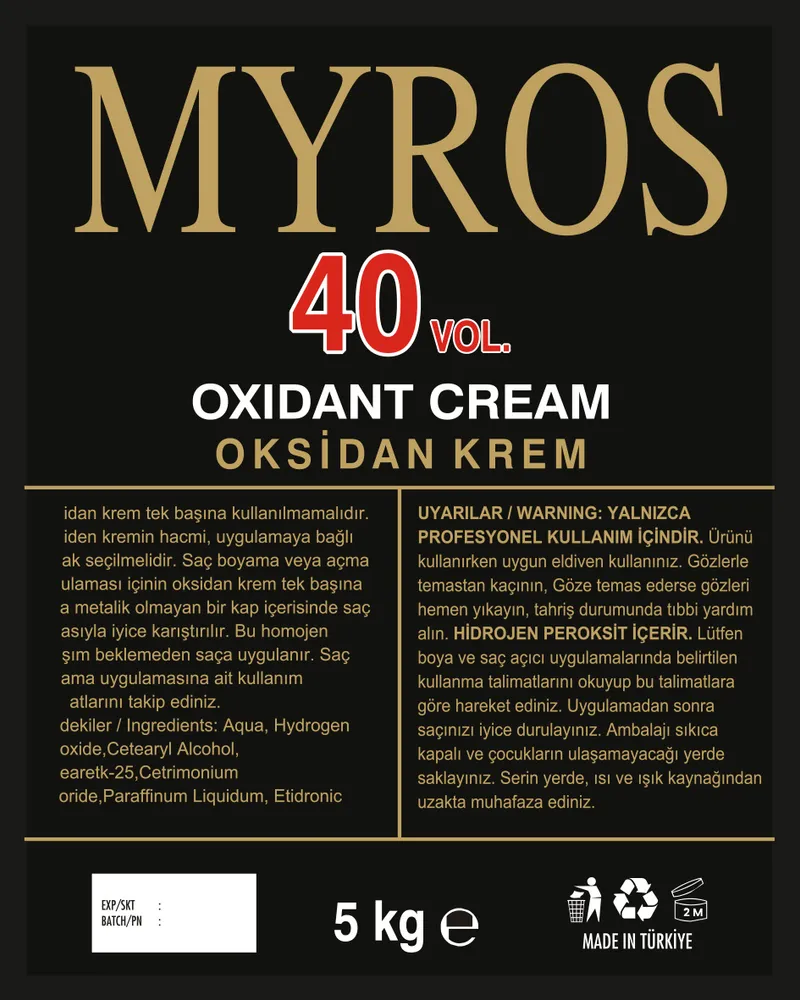 Myros 40vol. Oksidan Krem
